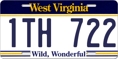 WV license plate 1TH722