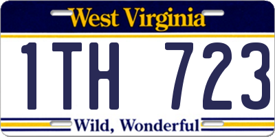 WV license plate 1TH723