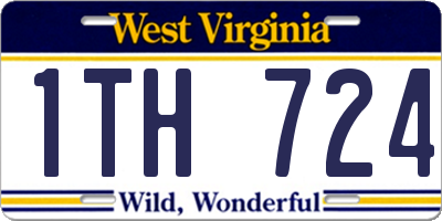 WV license plate 1TH724