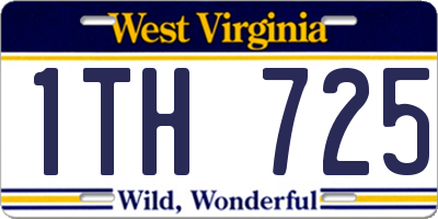 WV license plate 1TH725