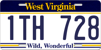 WV license plate 1TH728