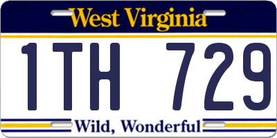 WV license plate 1TH729