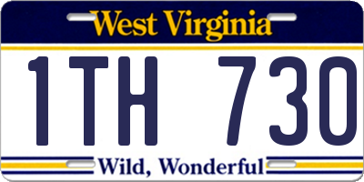 WV license plate 1TH730