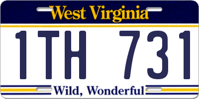 WV license plate 1TH731