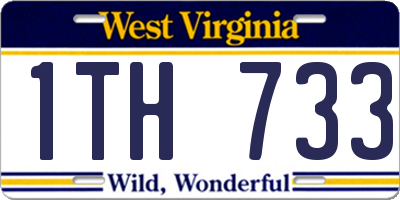 WV license plate 1TH733
