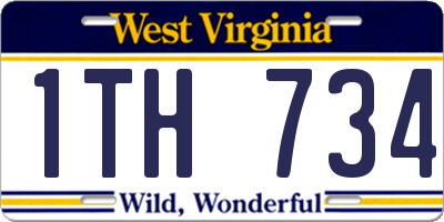 WV license plate 1TH734
