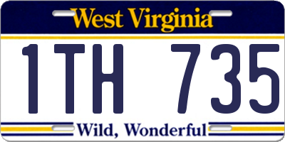 WV license plate 1TH735