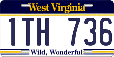 WV license plate 1TH736