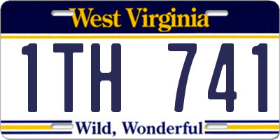 WV license plate 1TH741