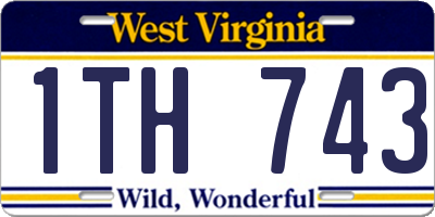 WV license plate 1TH743