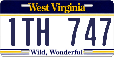 WV license plate 1TH747