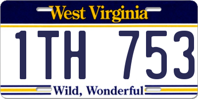 WV license plate 1TH753