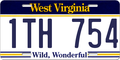 WV license plate 1TH754