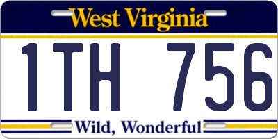WV license plate 1TH756
