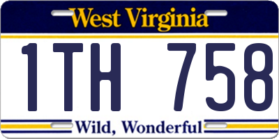 WV license plate 1TH758