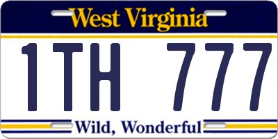 WV license plate 1TH777