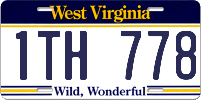 WV license plate 1TH778