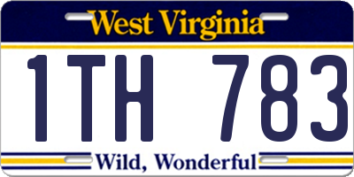 WV license plate 1TH783