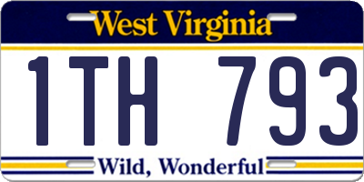 WV license plate 1TH793