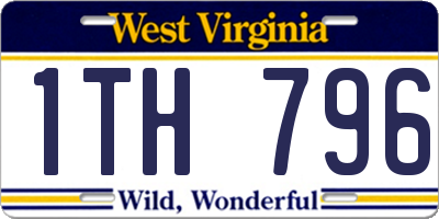 WV license plate 1TH796
