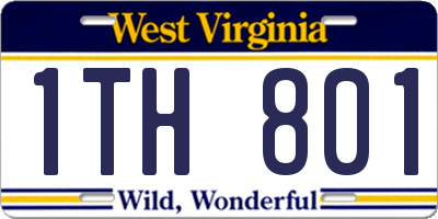 WV license plate 1TH801