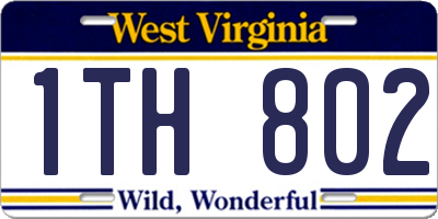 WV license plate 1TH802