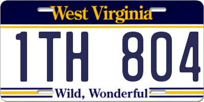 WV license plate 1TH804