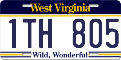 WV license plate 1TH805