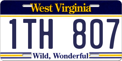 WV license plate 1TH807