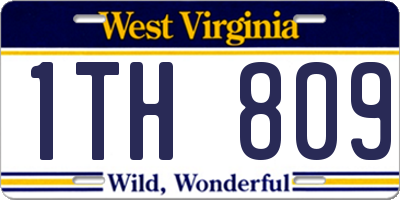 WV license plate 1TH809