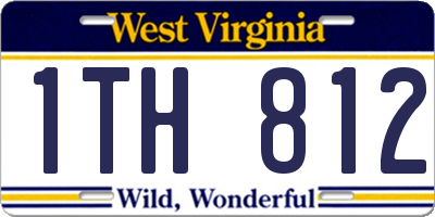 WV license plate 1TH812