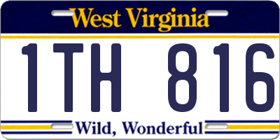 WV license plate 1TH816