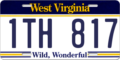 WV license plate 1TH817
