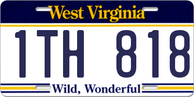 WV license plate 1TH818