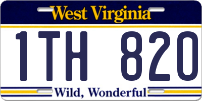 WV license plate 1TH820