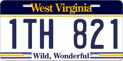 WV license plate 1TH821