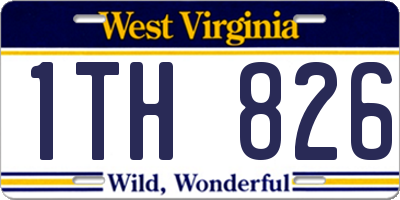 WV license plate 1TH826