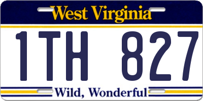 WV license plate 1TH827