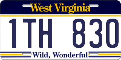 WV license plate 1TH830