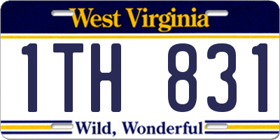 WV license plate 1TH831