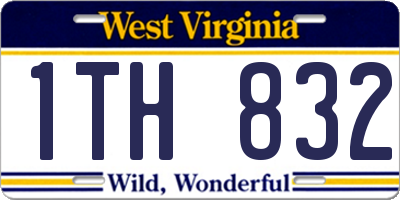 WV license plate 1TH832