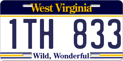 WV license plate 1TH833