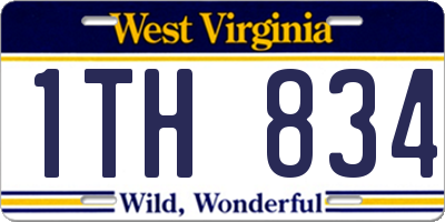 WV license plate 1TH834