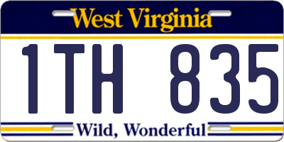 WV license plate 1TH835