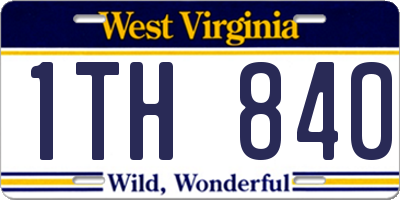 WV license plate 1TH840