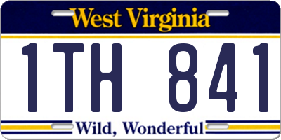 WV license plate 1TH841