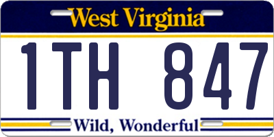 WV license plate 1TH847