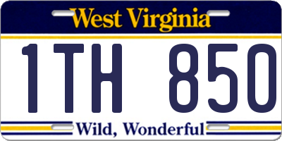 WV license plate 1TH850