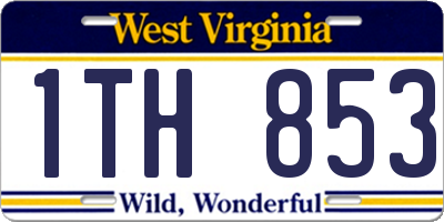 WV license plate 1TH853