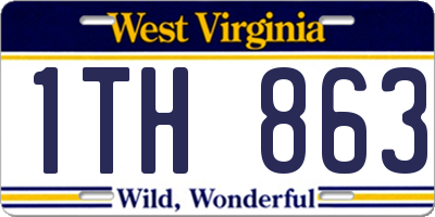 WV license plate 1TH863